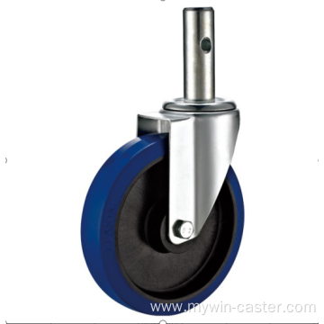 80mm threaded stem European industrial rubber swivel caster without brake
